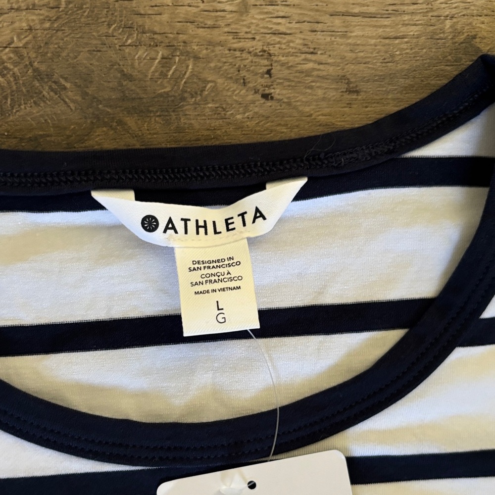 Athleta Long Sleeve Tee - Navy and White Stripes - Picture 7 of 11